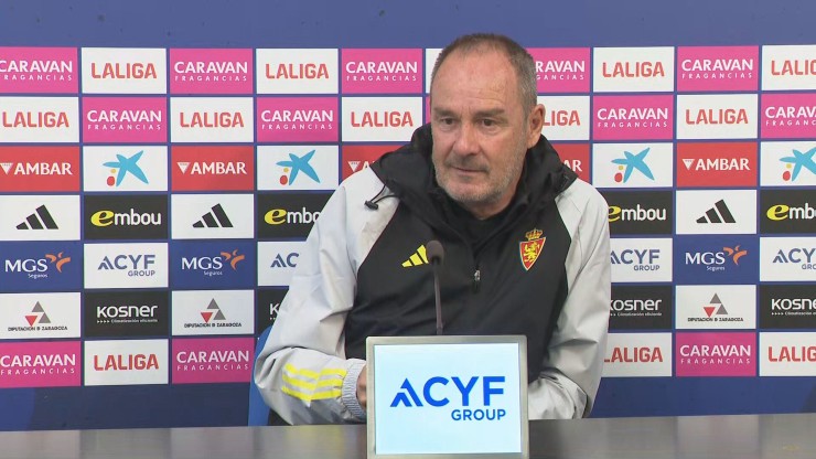 Víctor Fernández, durante la rueda de prensa. Foto: Aragón Deporte