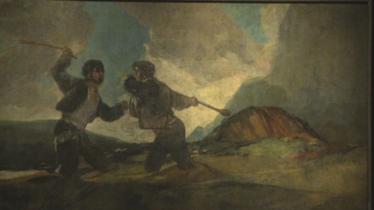 'Duelgo a garrotazos' es una de las obras de Goya que se exponen en el Museo del Prado y que forman parte de sus pinturas negras.