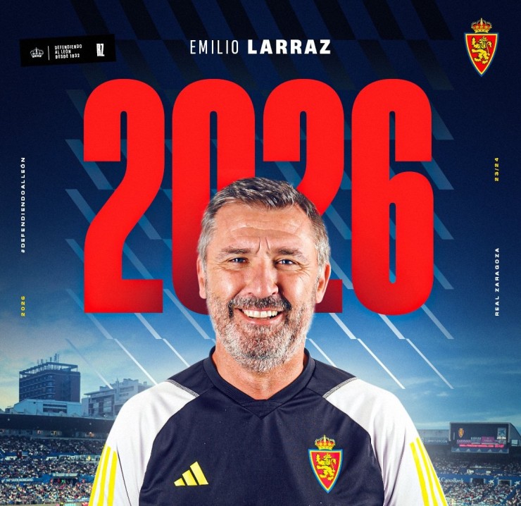 Emilio Larraz ha renovado como técnico del Deportivo Aragón por tres temporadas. Foto: Real Zaragoza
