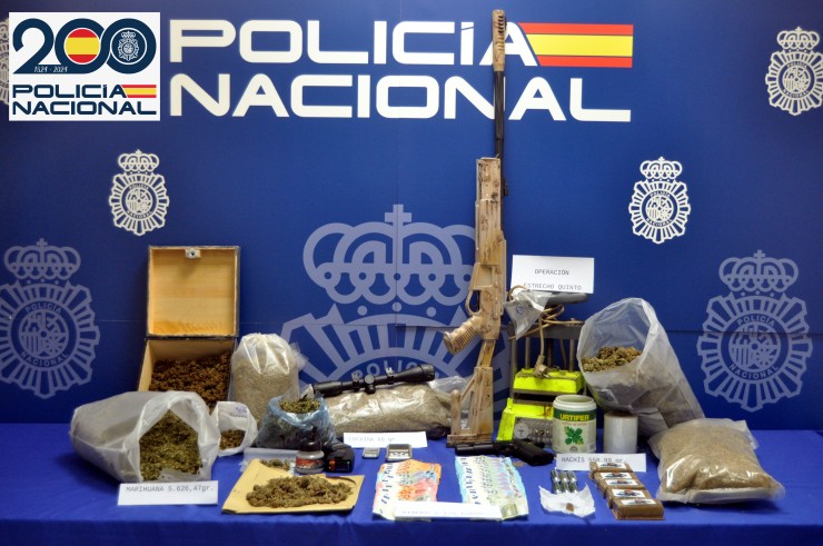 rogas y material incautado por la Policía Nacional en el Barrio Santiago de Huesca. | Policía Nacional