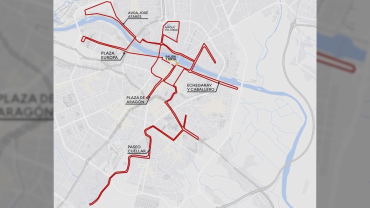 Mapa del recorrido de la prueba, que provocará afecciones al tráfico y el transporte público.