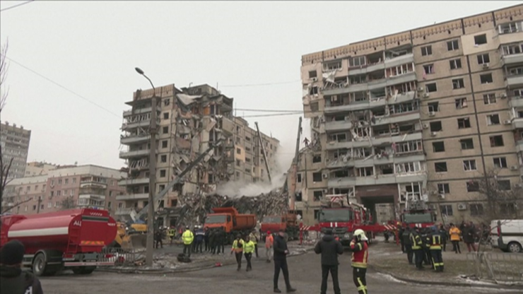 Un edificio de Ucrania destruido por los bombardeos