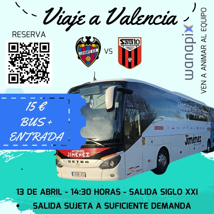 El Wanapix AD Sala 10 organiza un desplazamiento a Valencia este sábado.