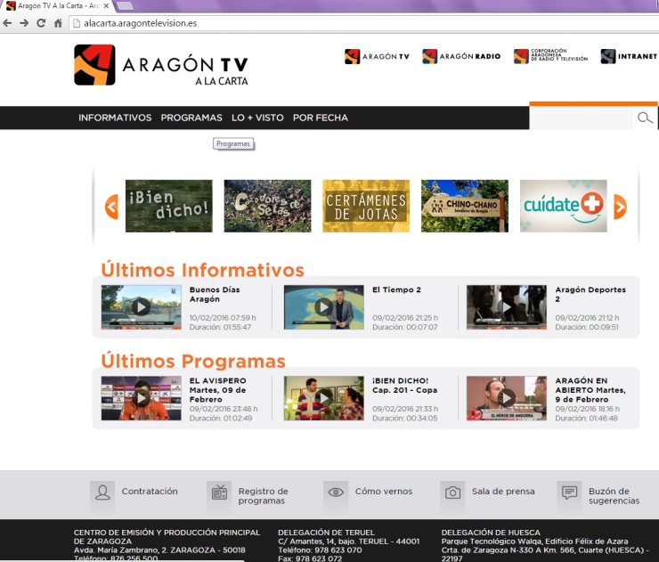 Aragón TV A la Carta