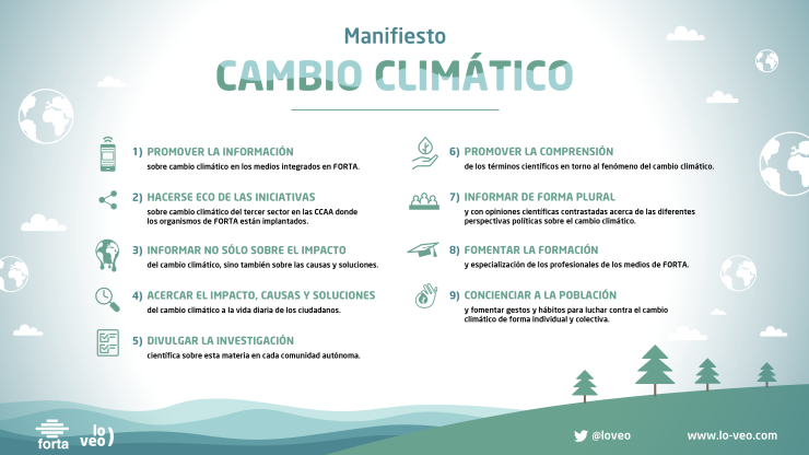 Manifiesto FORTA para promover la información sobre el cambio climático