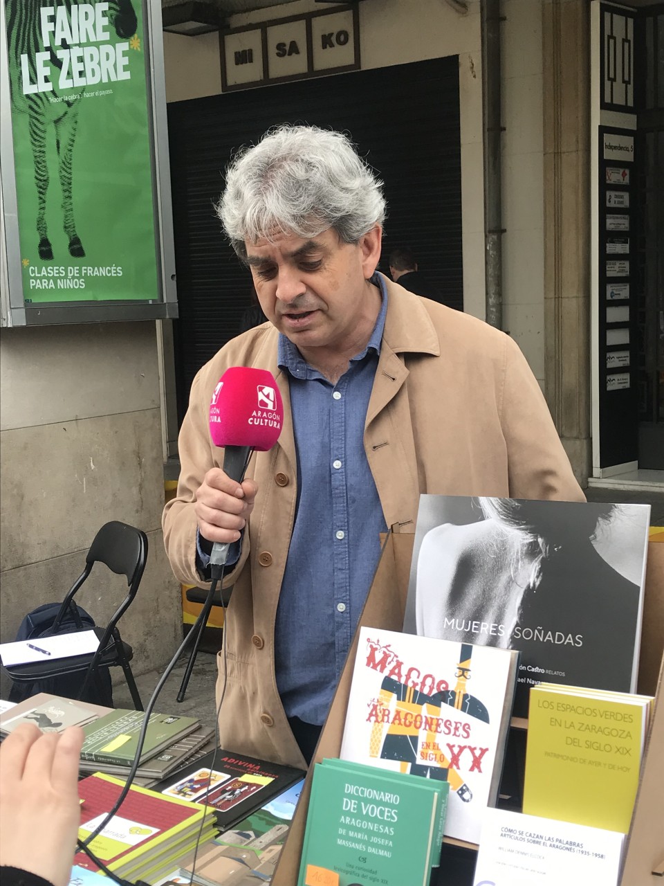Imagen Carlos Serrano, en el Día del Libro de Zaragoza 2019.