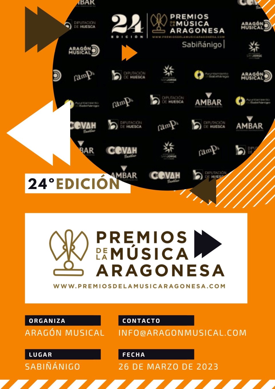 Imagen Cartel de la 24ª edición de los Premios de la Música Aragonesa
