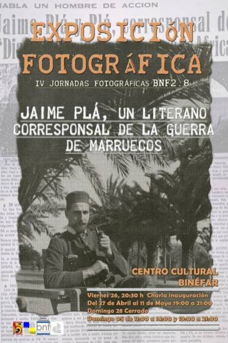 Imagen Cartel exposición 'Jaime Pla, un literano corresponsal en la guerra de Marruecos'