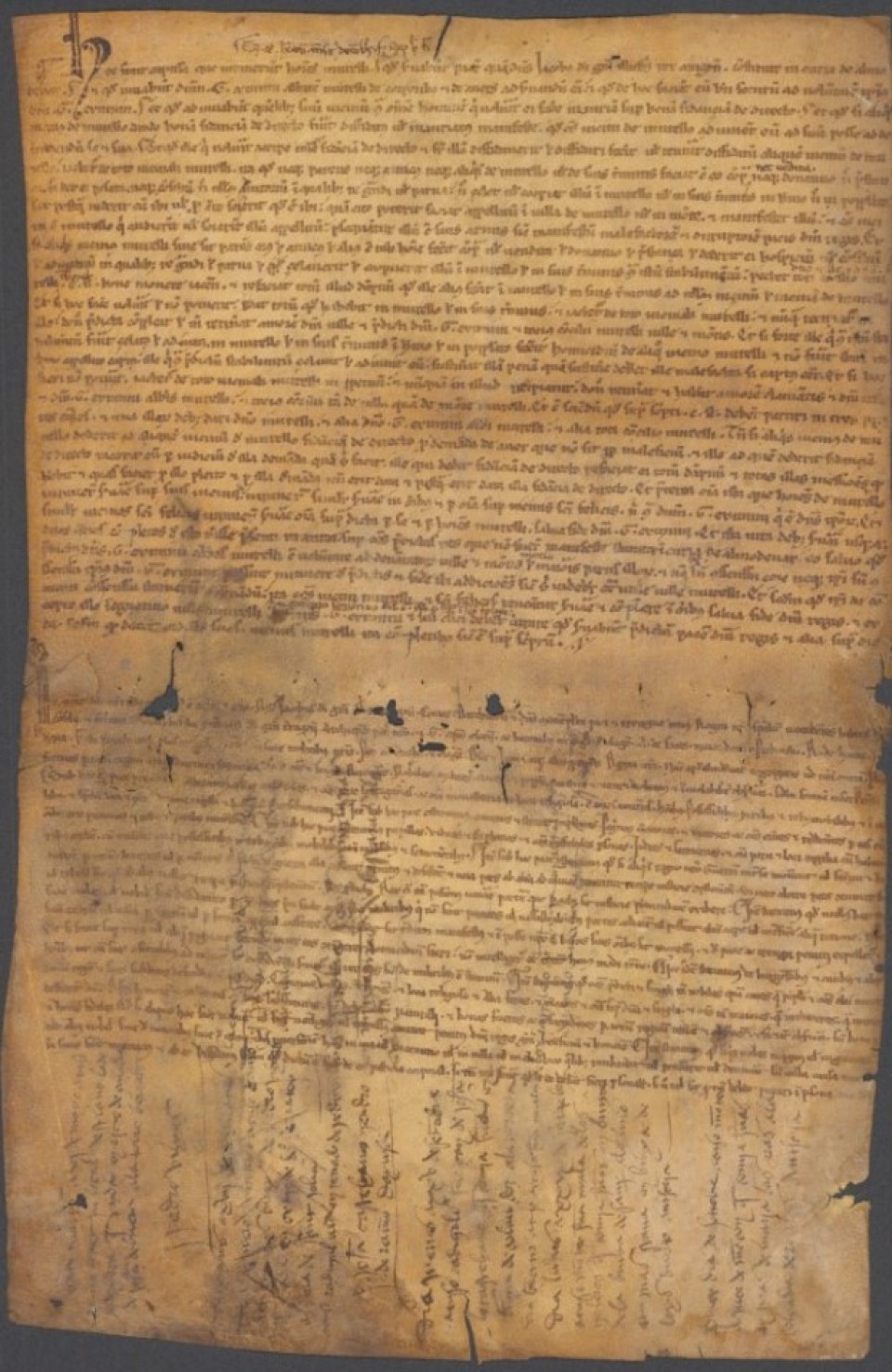 Imagen Pergamino de las Cortes de Almudévar de 1227.
