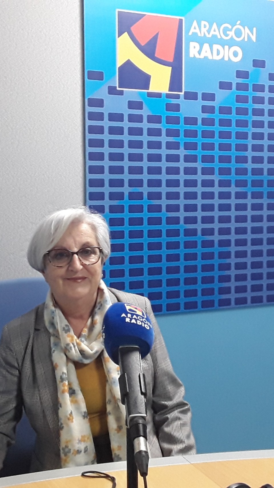 Imagen Entrevista a Mª Dolores Tolosa en uno de los estudios de Aragón Radio