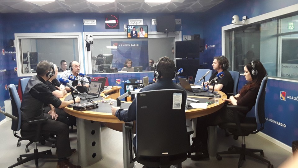 Imagen En el estudio principal de Aragón Radio.