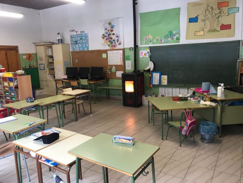 Aula del centro escolar de Tramacastilla. (CRA Sierra de Albarracín)