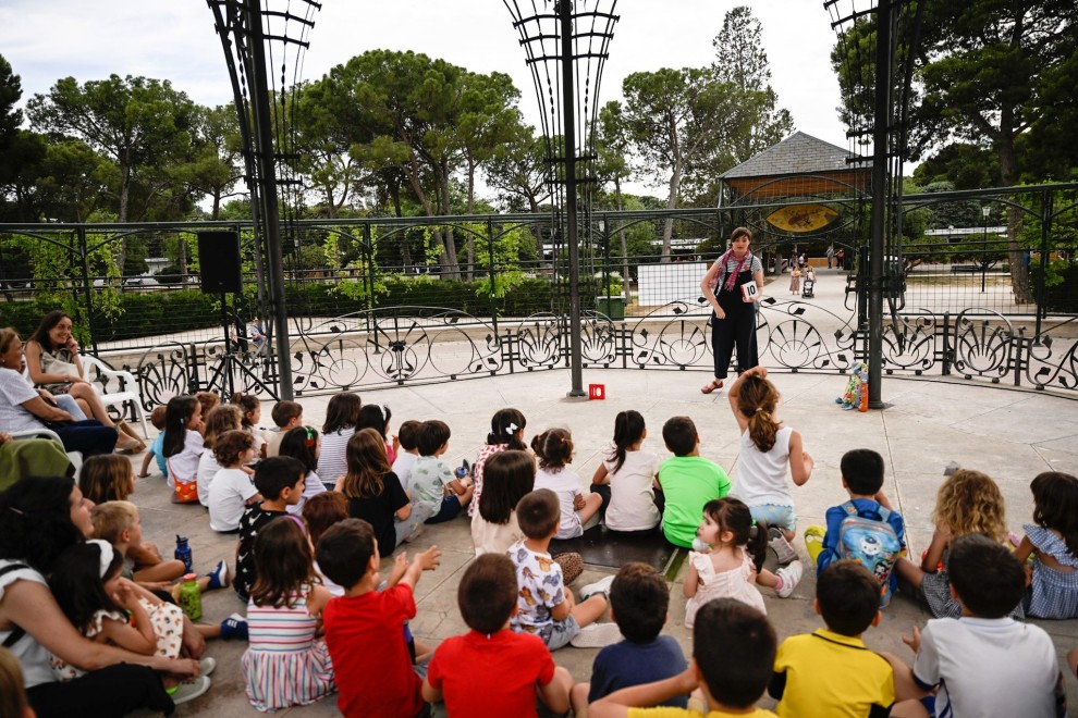 Actividad para niños en el Parque José Antonio Labordeta. / FUENTE: Organización Feria del Libro